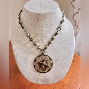 Compass Rose bee necklace